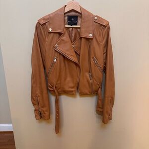 Bagatelle Tan Leather Moto Jacket
